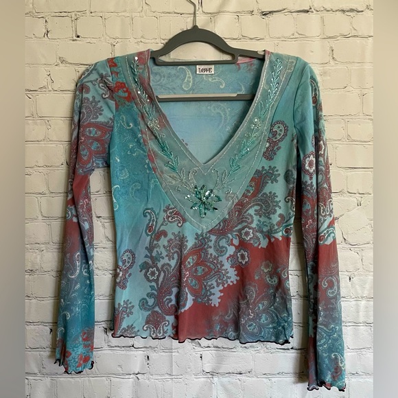 Love Amour Tops - Vintage LOVE AMOUR Women's Semi-Sheer Blouse